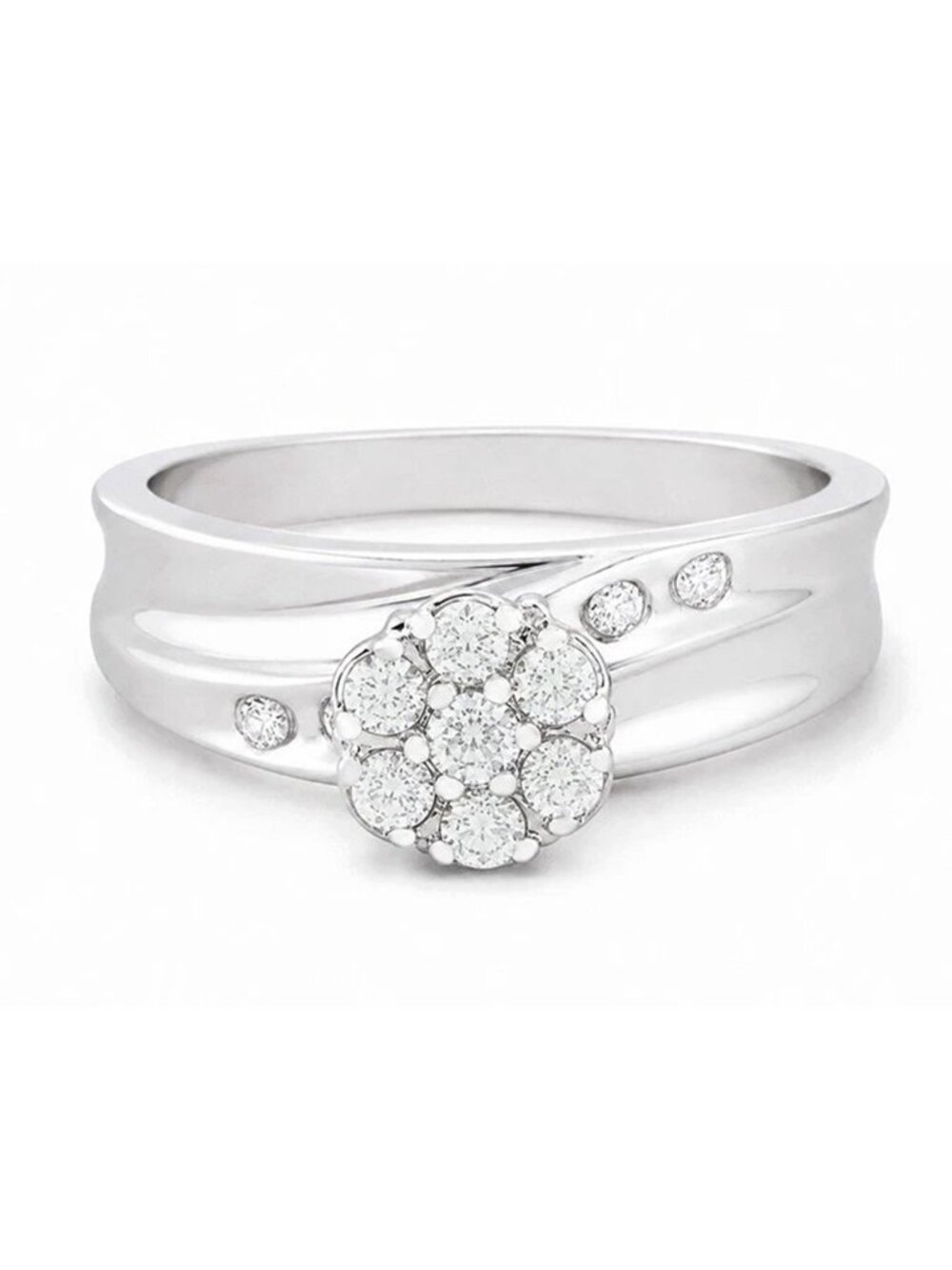 Genuine 0.25 Carats Engagement Diamonds Ring 10k Gold